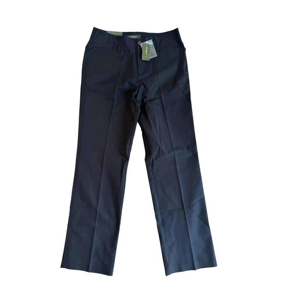 Eddie Bauer Mercer Fit Black Cotton Stretch Straight Leg Pants Womens Size 2 NWT